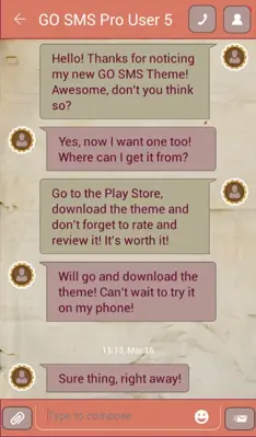 GO SMS Retro Theme android App screenshot 3